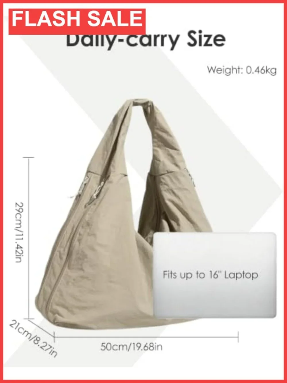 Nylon Hobo Shoulder Bag Slouchy Tote Large Underarm Purse